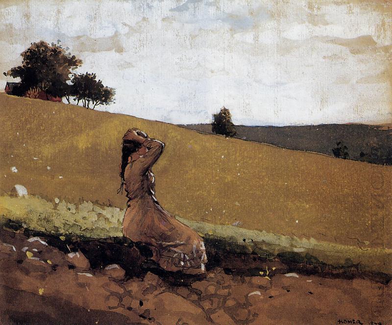 WikiOO.org - Encyclopedia of Fine Arts - Lukisan, Artwork Winslow Homer - The Green Hill (also known as On the Hill)