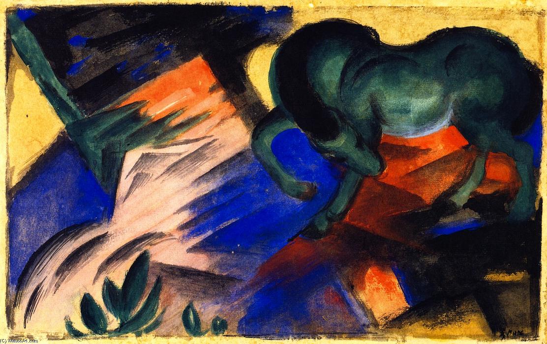 Wikioo.org - The Encyclopedia of Fine Arts - Painting, Artwork by Franz Marc - Green Horse