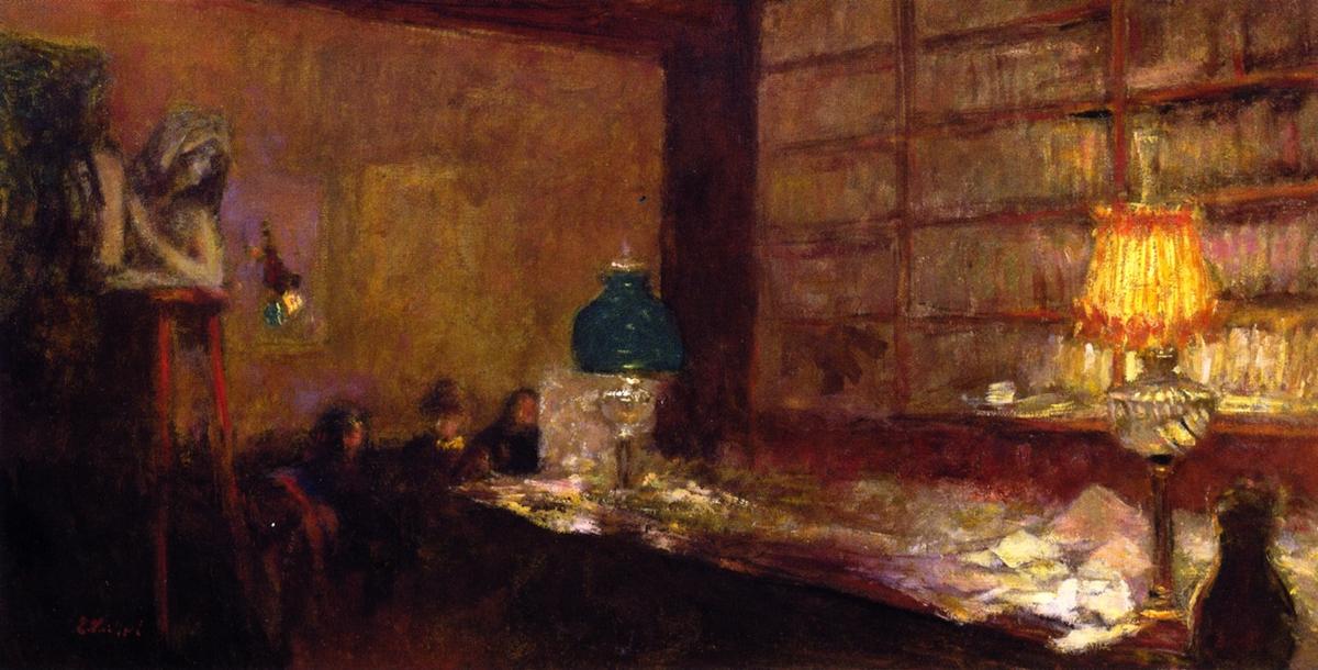 Wikioo.org - The Encyclopedia of Fine Arts - Painting, Artwork by Jean Edouard Vuillard - The Green Lamp