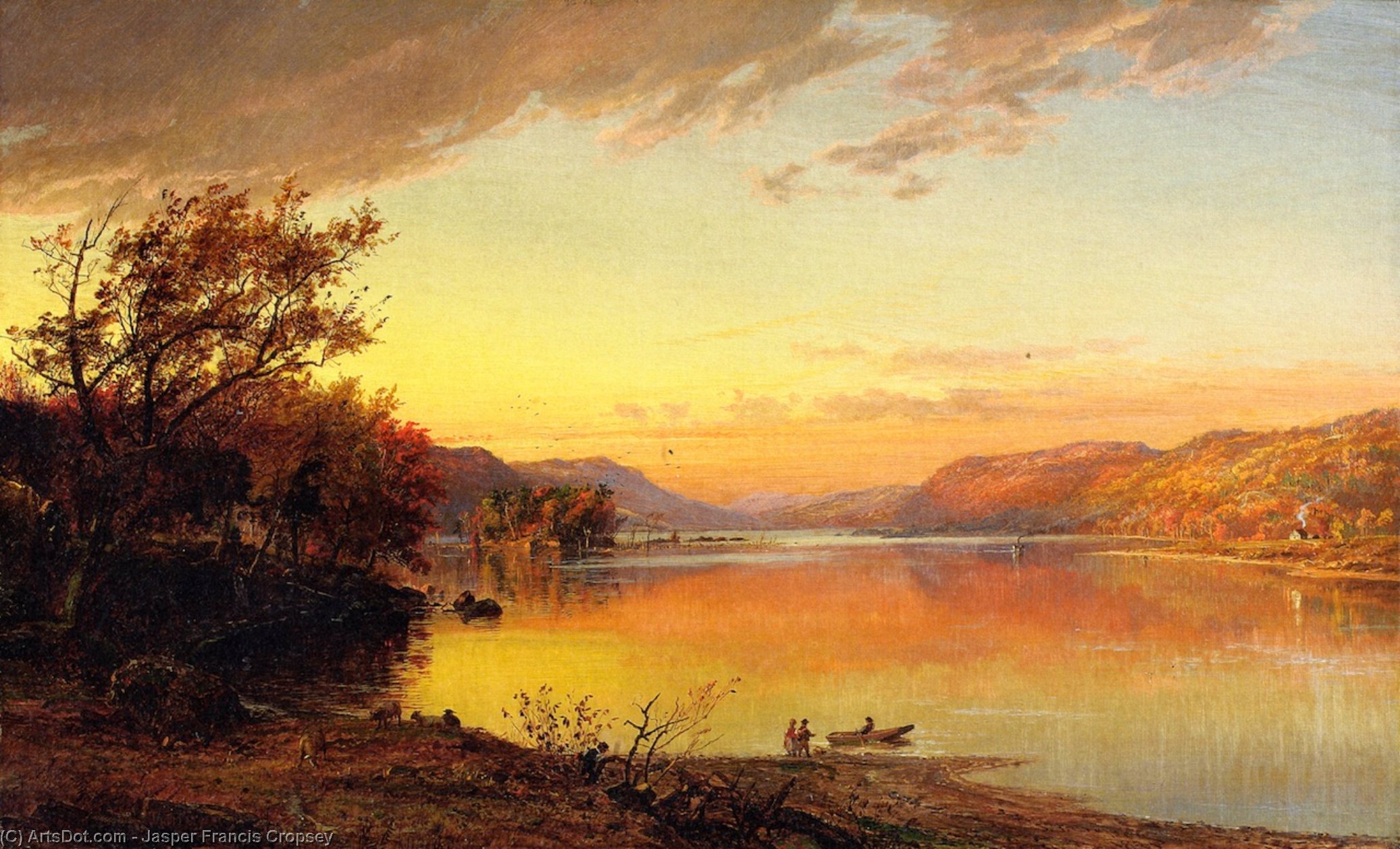 Wikioo.org - The Encyclopedia of Fine Arts - Painting, Artwork by Jasper Francis Cropsey - Greenwood Lake, New Jersey