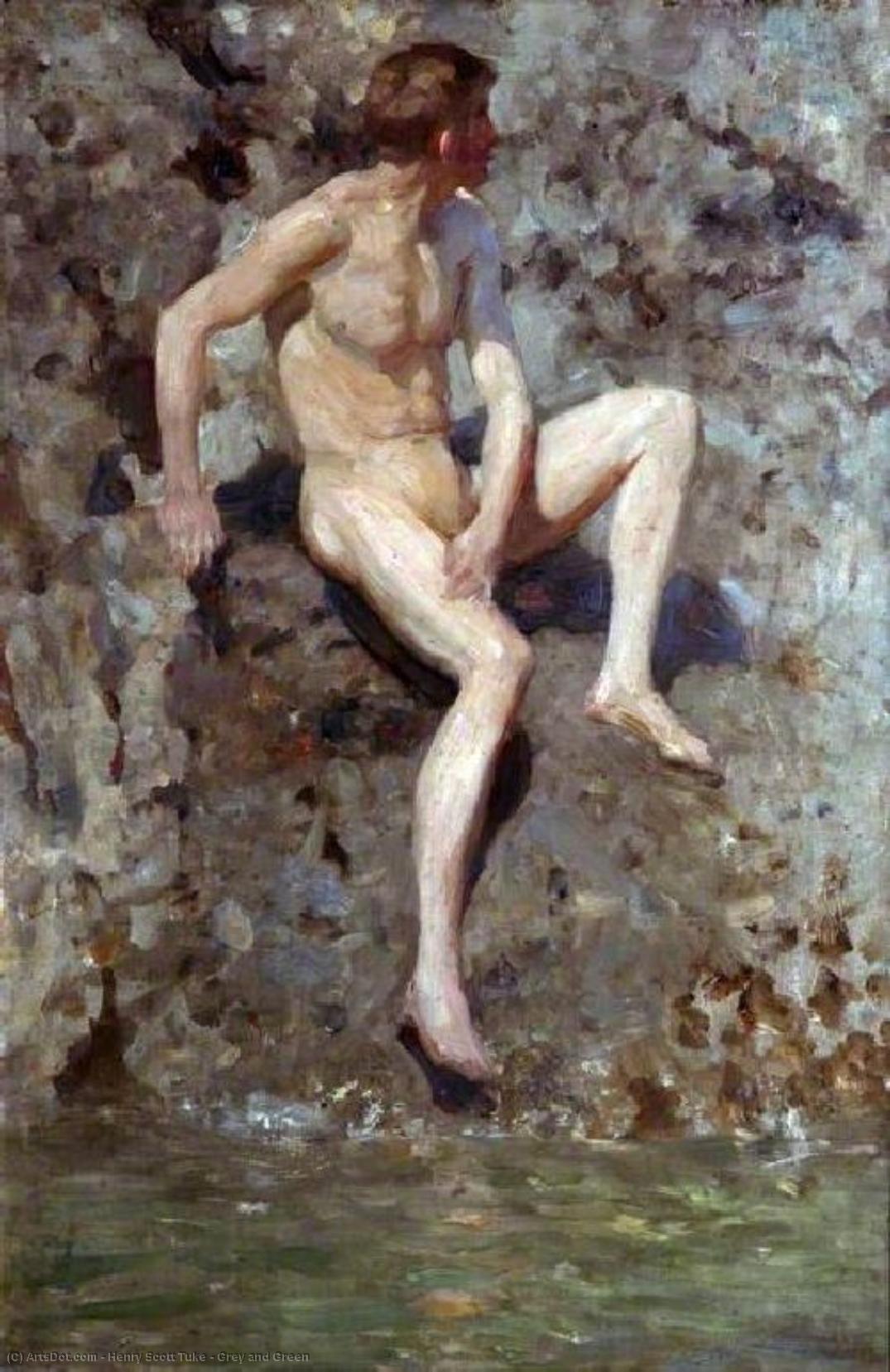 Wikioo.org - The Encyclopedia of Fine Arts - Painting, Artwork by Henry Scott Tuke - Grey and Green