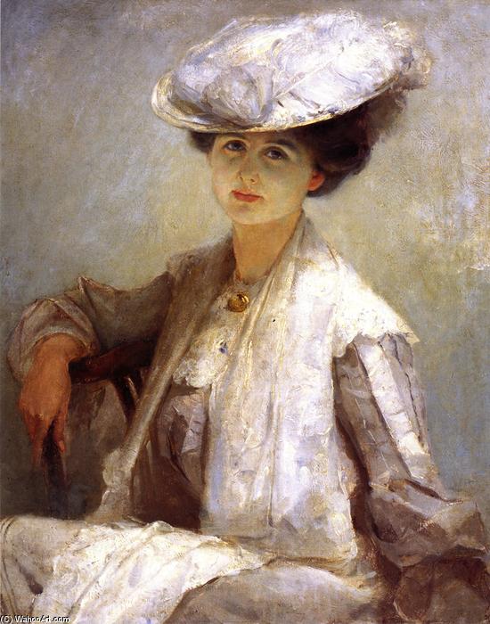 WikiOO.org - Encyclopedia of Fine Arts - Lukisan, Artwork Thomas William Roberts - Grey Lady (Mrs. Ince)
