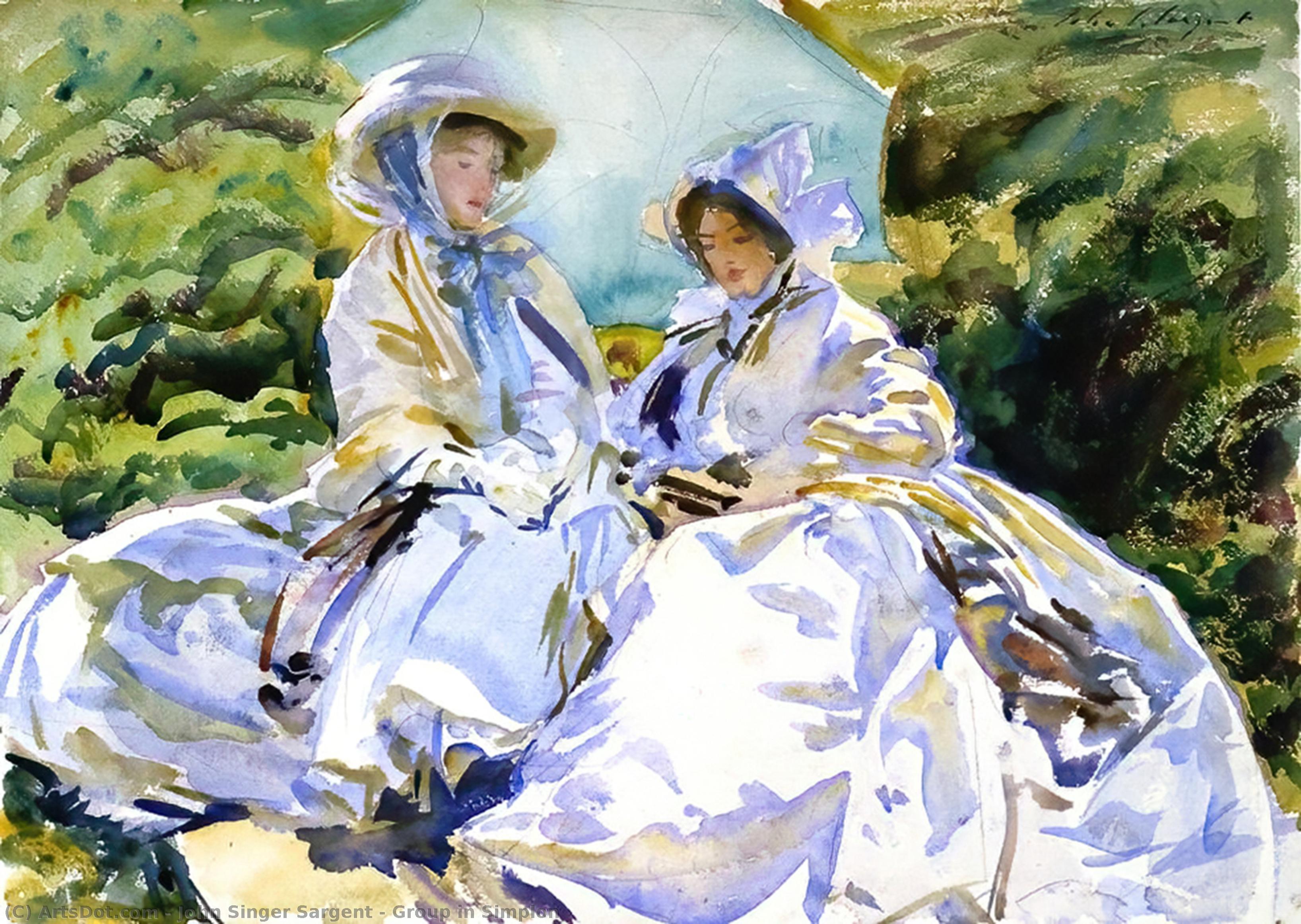 Wikioo.org - The Encyclopedia of Fine Arts - Painting, Artwork by John Singer Sargent - Group in Simplon