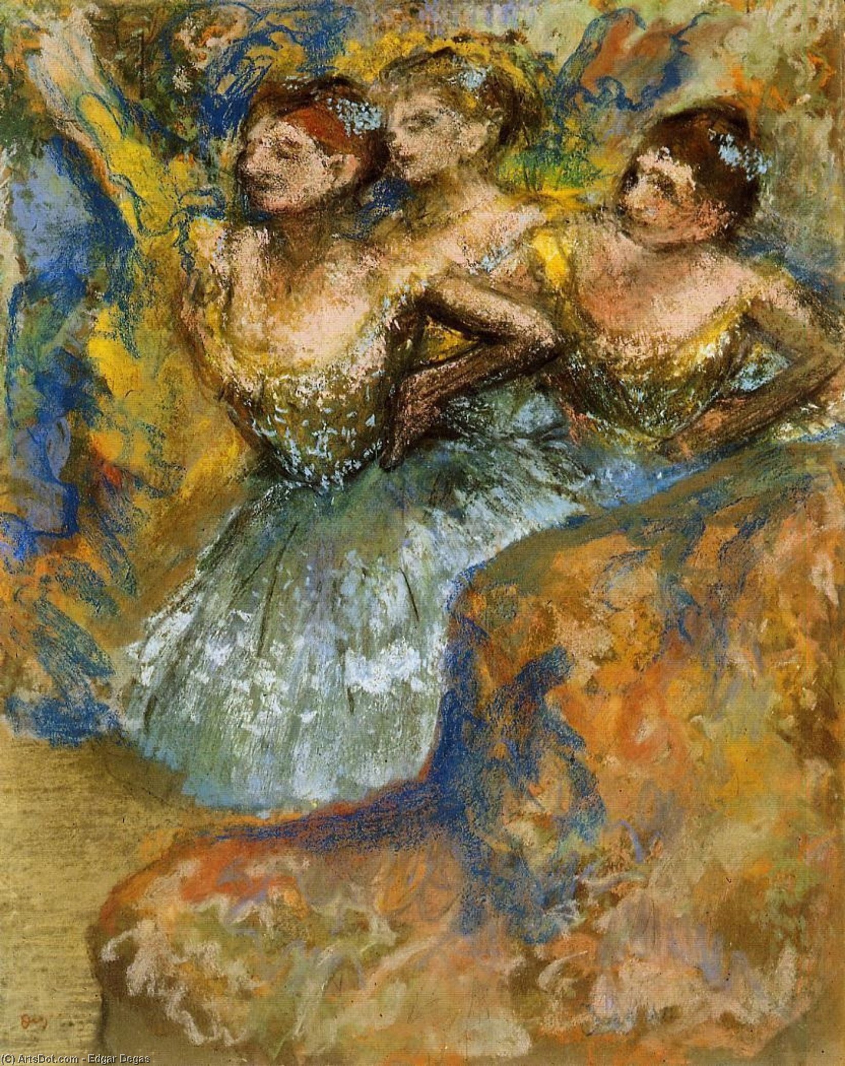Wikioo.org – La Enciclopedia de las Bellas Artes - Pintura, Obras de arte de Edgar Degas - Grupo de bailarines
