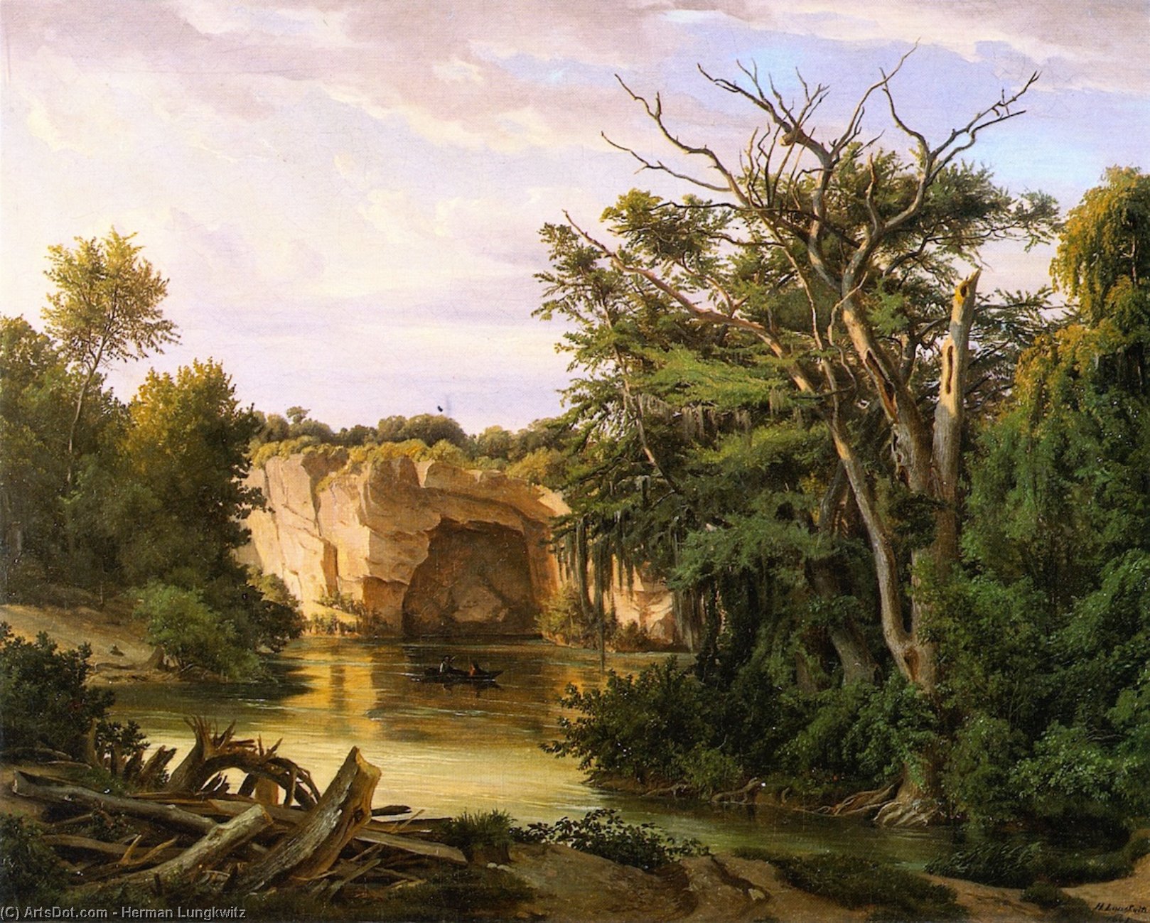 Wikioo.org - The Encyclopedia of Fine Arts - Painting, Artwork by Herman Lungkwitz - Guadalupe River Landscape