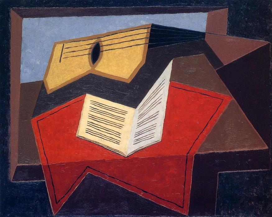 WikiOO.org - Encyclopedia of Fine Arts - Maľba, Artwork Juan Gris - Guitar and Music Paper