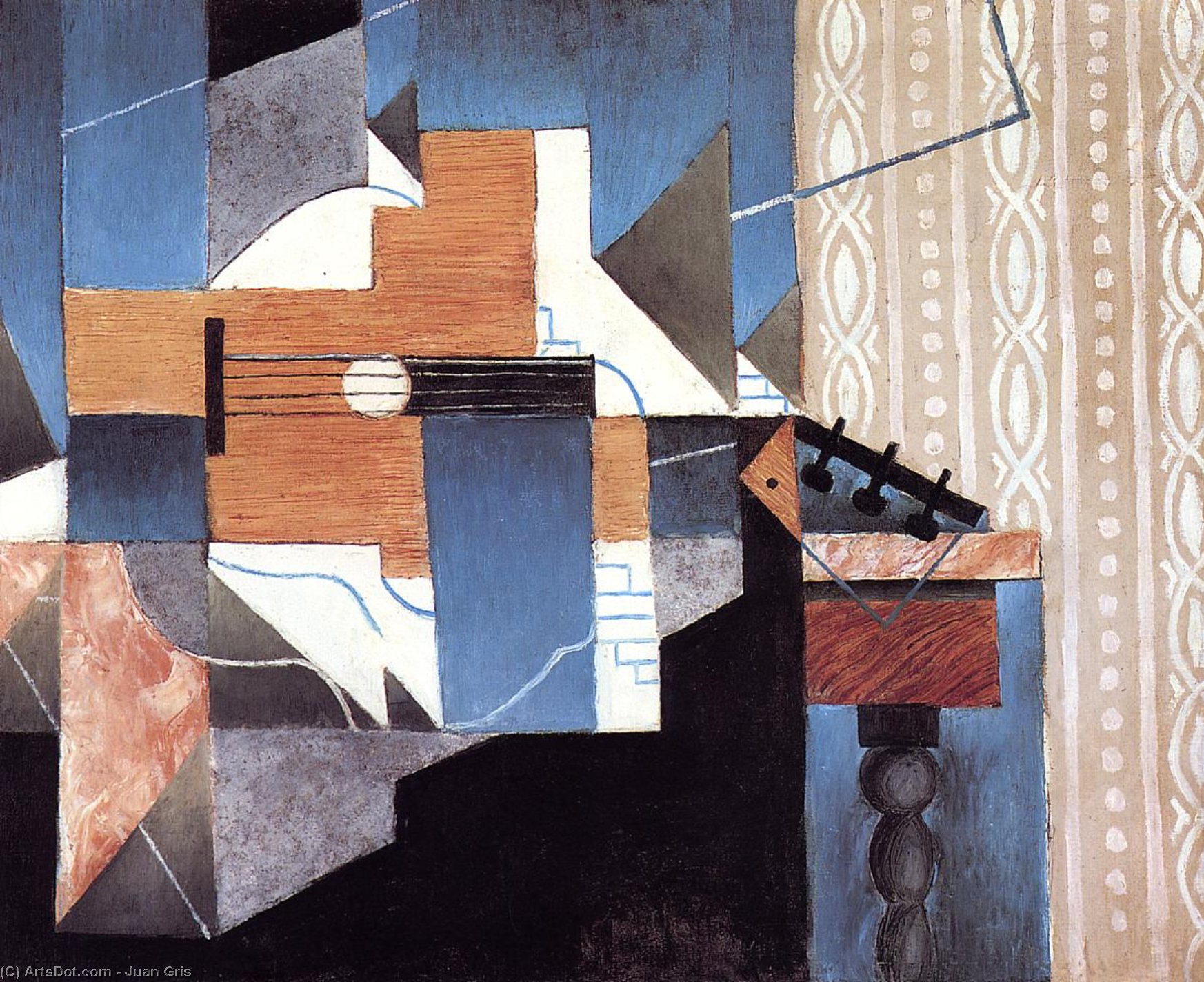 Wikioo.org - The Encyclopedia of Fine Arts - Painting, Artwork by Juan Gris - Guitar on the Table