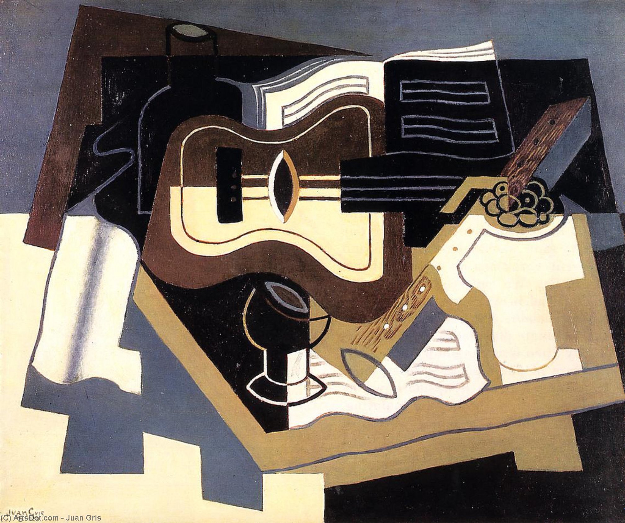 WikiOO.org - Encyclopedia of Fine Arts - Maleri, Artwork Juan Gris - Guitar with Clarinet