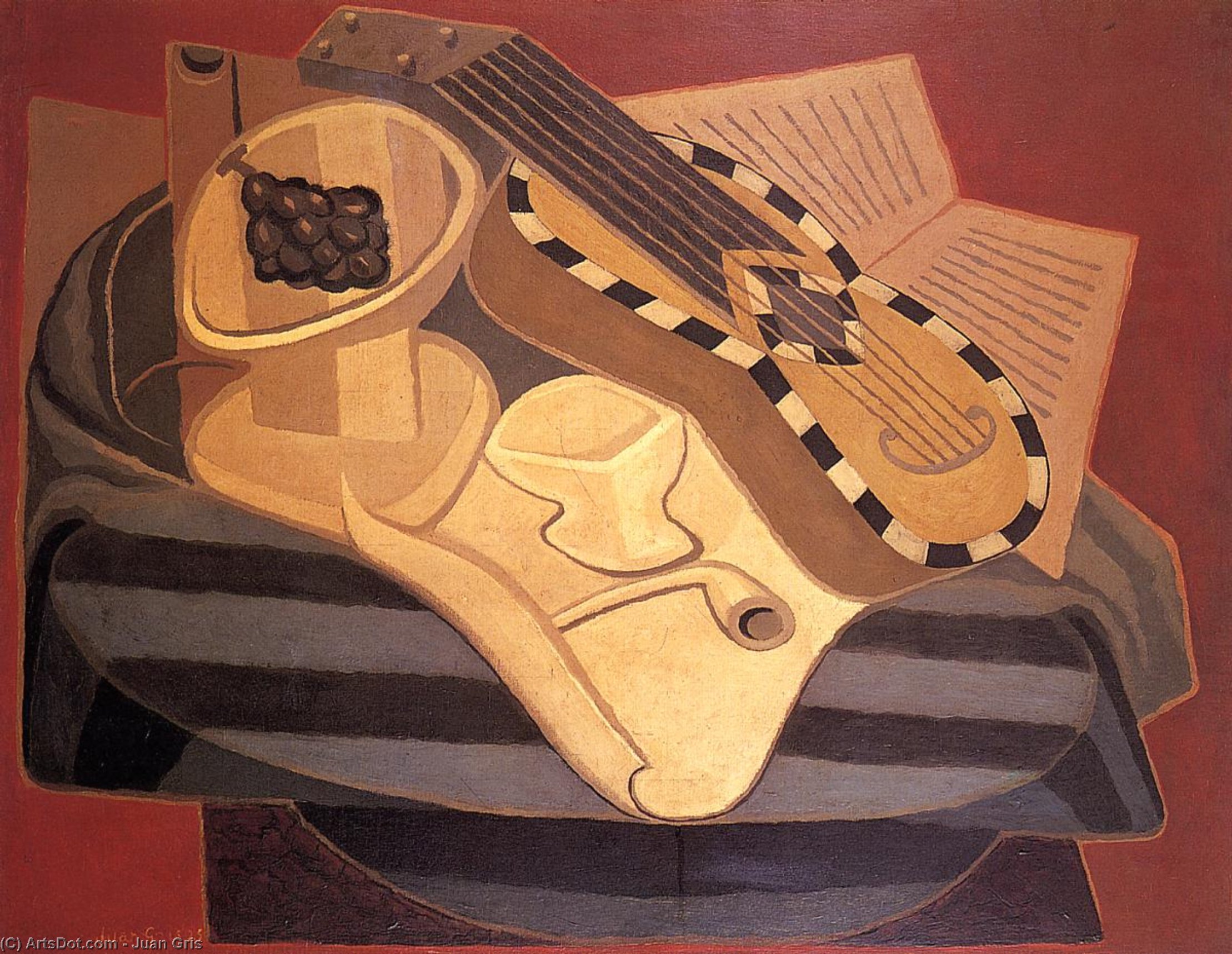 WikiOO.org - Encyclopedia of Fine Arts - Malba, Artwork Juan Gris - The Guitar with Inlay