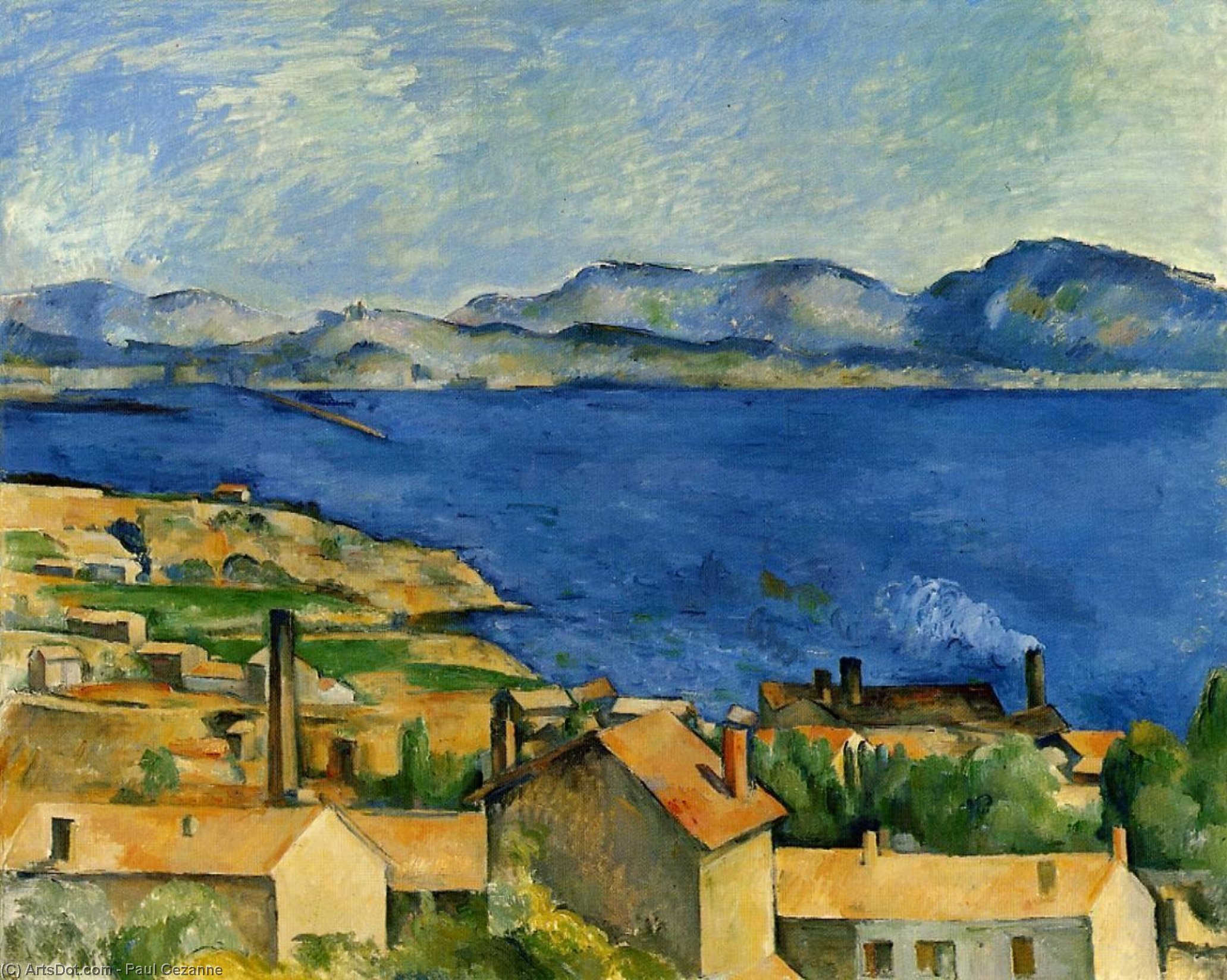 WikiOO.org – 美術百科全書 - 繪畫，作品 Paul Cezanne - 马赛湾距离L 埃斯塔克看