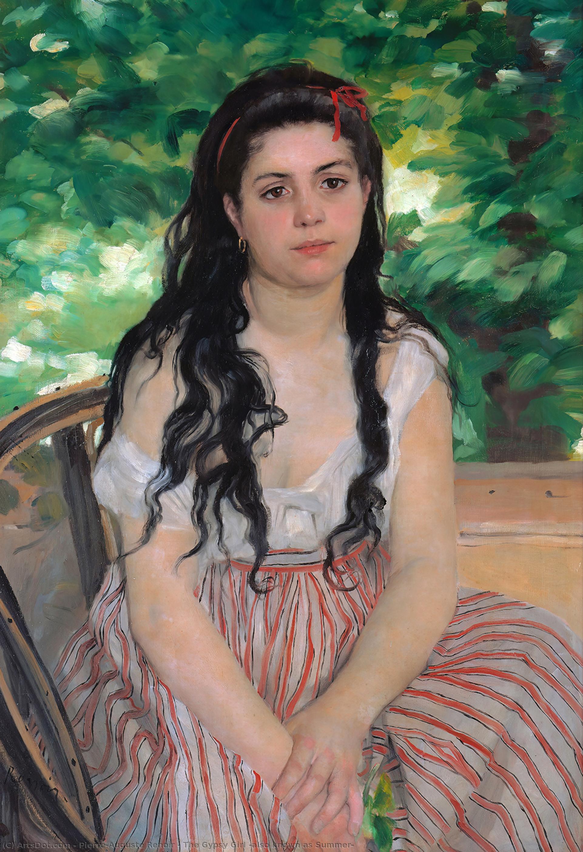 Wikioo.org - The Encyclopedia of Fine Arts - Painting, Artwork by Pierre-Auguste Renoir - The Gypsy Girl (also known as Summer)