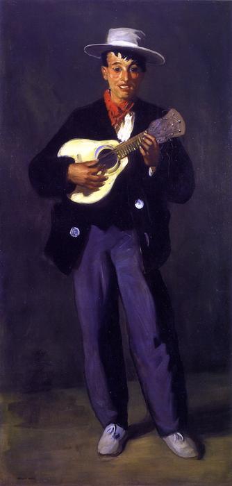 Wikioo.org - The Encyclopedia of Fine Arts - Painting, Artwork by Philip Leslie Hale - Gypsy with Guitar (Gitano)