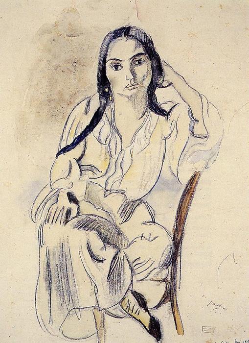Wikioo.org - The Encyclopedia of Fine Arts - Painting, Artwork by Julius Mordecai Pincas - Gypsy Woman