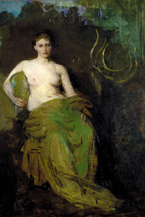 Wikioo.org - The Encyclopedia of Fine Arts - Painting, Artwork by Abbott Handerson Thayer - Half Draped Figure