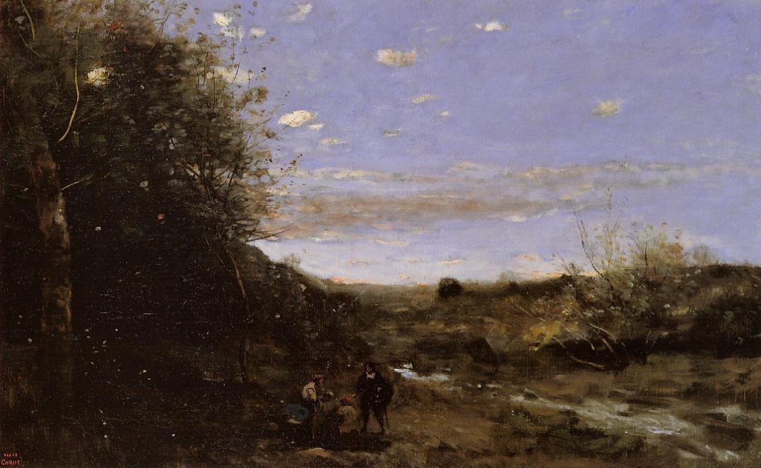 WikiOO.org - دایره المعارف هنرهای زیبا - نقاشی، آثار هنری Jean Baptiste Camille Corot - Hamlet and the Gravedigger