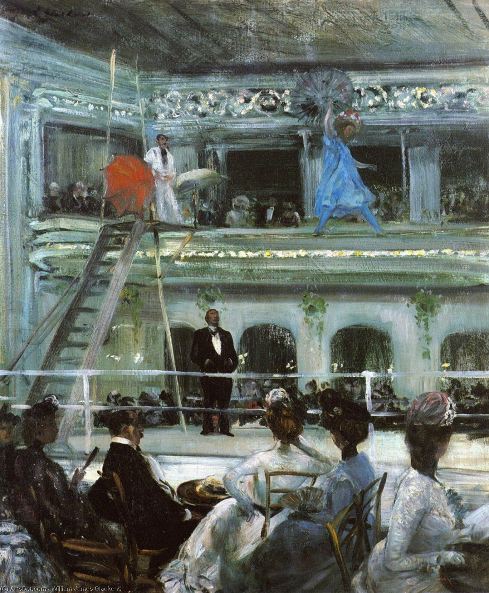 Wikioo.org - The Encyclopedia of Fine Arts - Painting, Artwork by William James Glackens - Hammerstein's Roof Garden