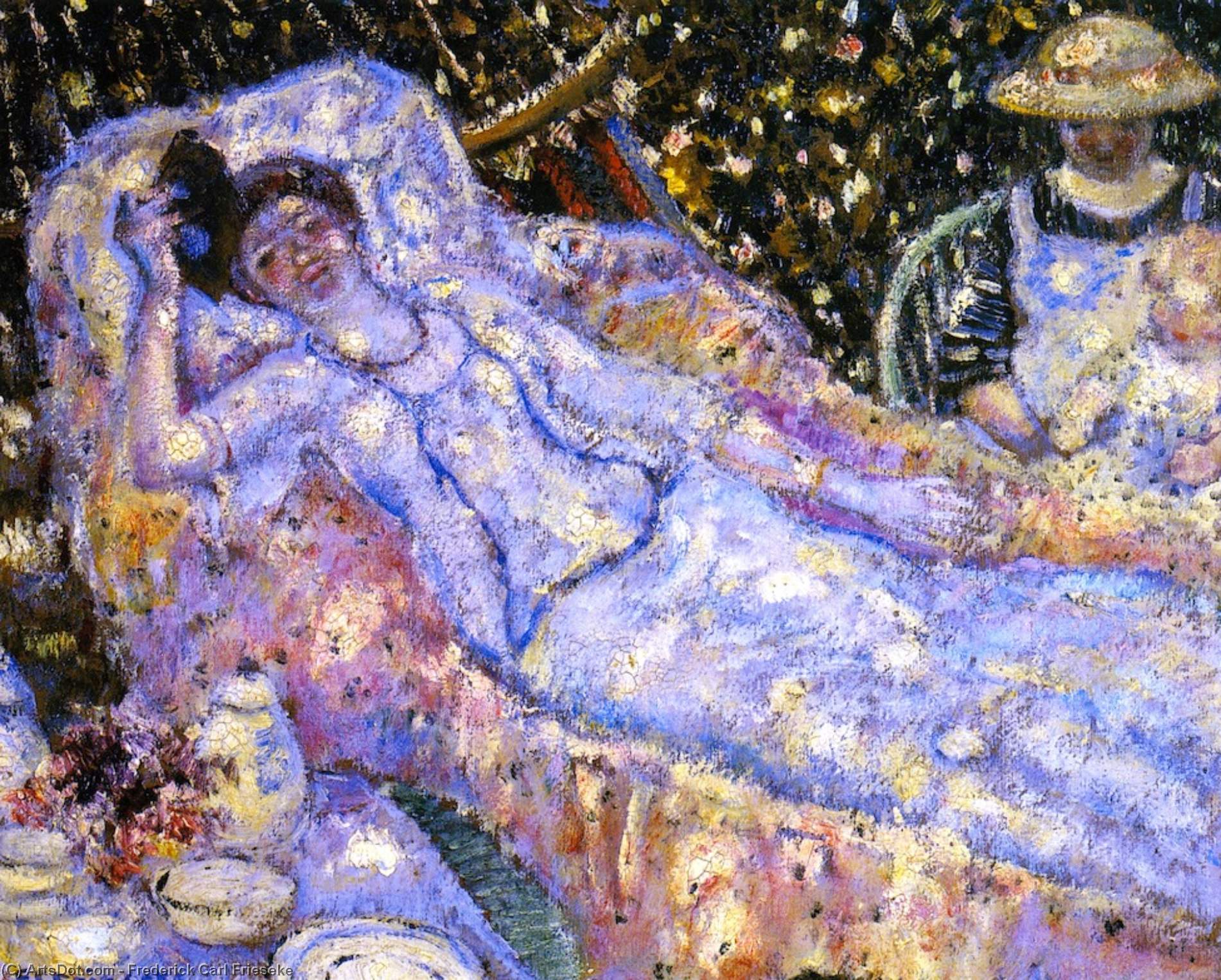 Wikioo.org - The Encyclopedia of Fine Arts - Painting, Artwork by Frederick Carl Frieseke - The Hammock (study)