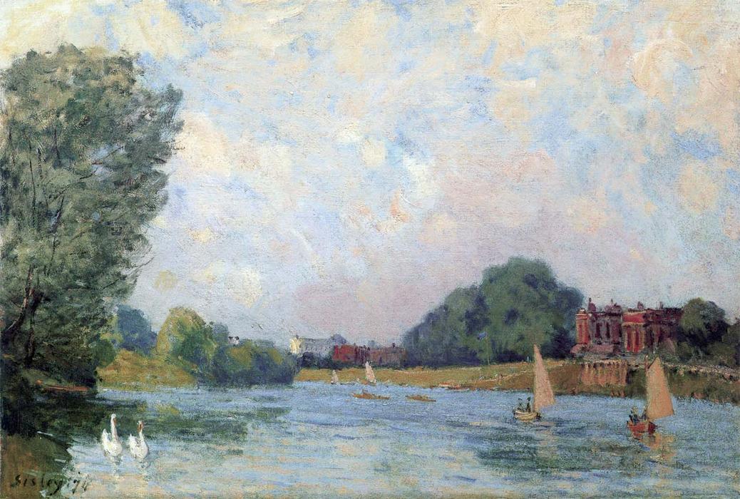 Wikioo.org - The Encyclopedia of Fine Arts - Painting, Artwork by Alfred Sisley - Hampton Court
