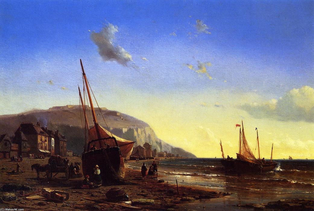 Wikioo.org – L'Enciclopedia delle Belle Arti - Pittura, Opere di Maurits Frederik Hendrik De Haas - Il porto di Dieppe