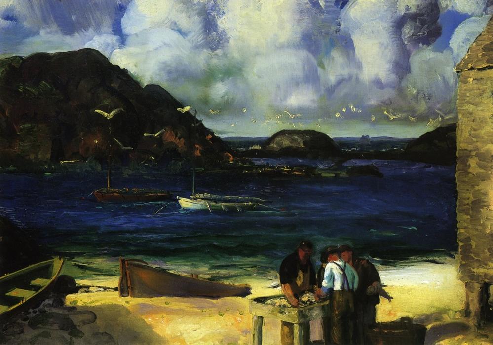Wikioo.org - The Encyclopedia of Fine Arts - Painting, Artwork by George Wesley Bellows - Harbor at Monhegan
