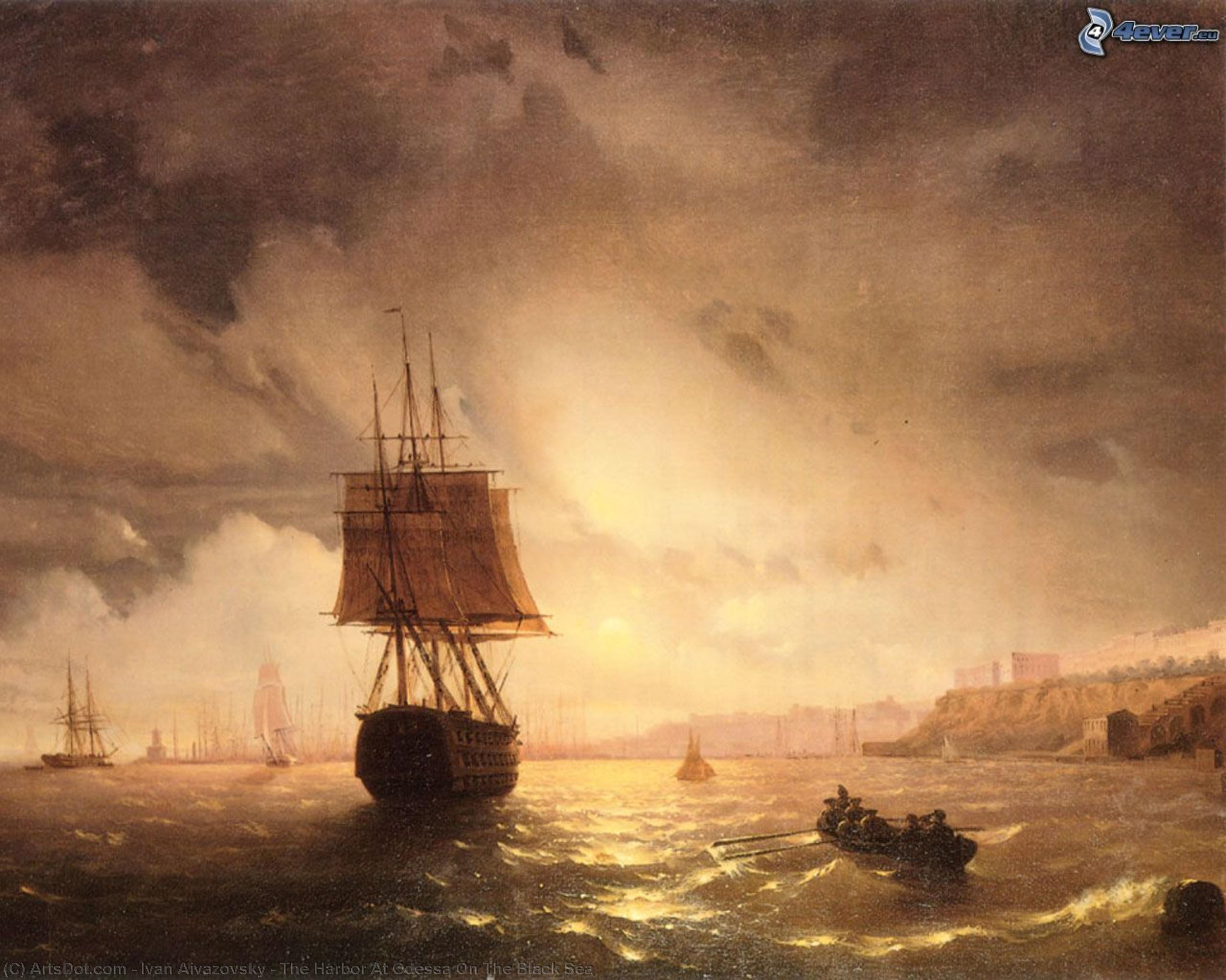 Wikioo.org - Die Enzyklopädie bildender Kunst - Malerei, Kunstwerk von Ivan Aivazovsky - Den Hafen von Odessa am Schwarzen Meer