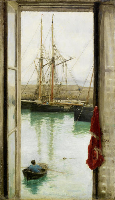 Wikioo.org - The Encyclopedia of Fine Arts - Painting, Artwork by Henry Scott Tuke - Harbour Dielette, Normandy