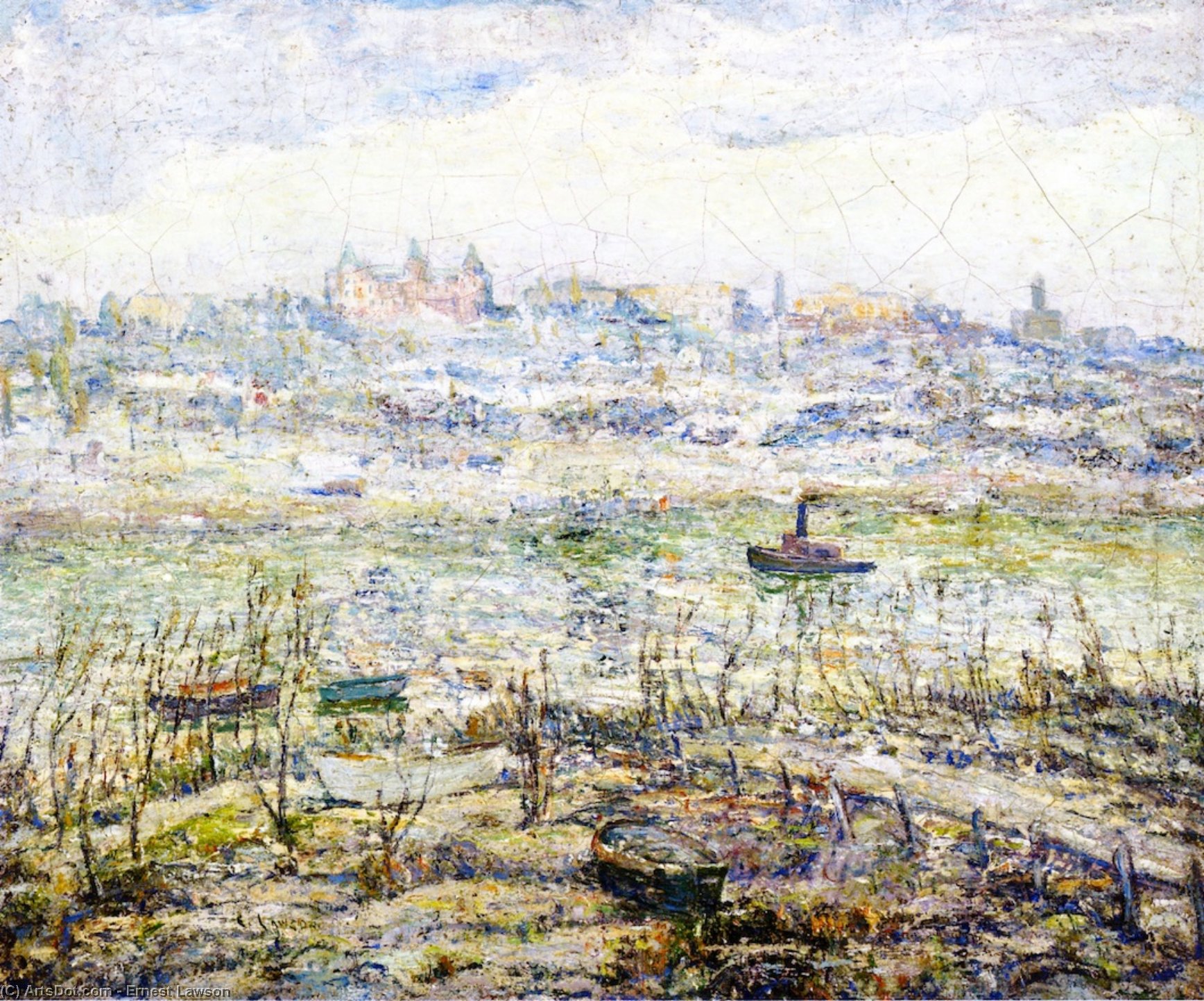 Wikioo.org - The Encyclopedia of Fine Arts - Painting, Artwork by Ernest Lawson - The Harlem River