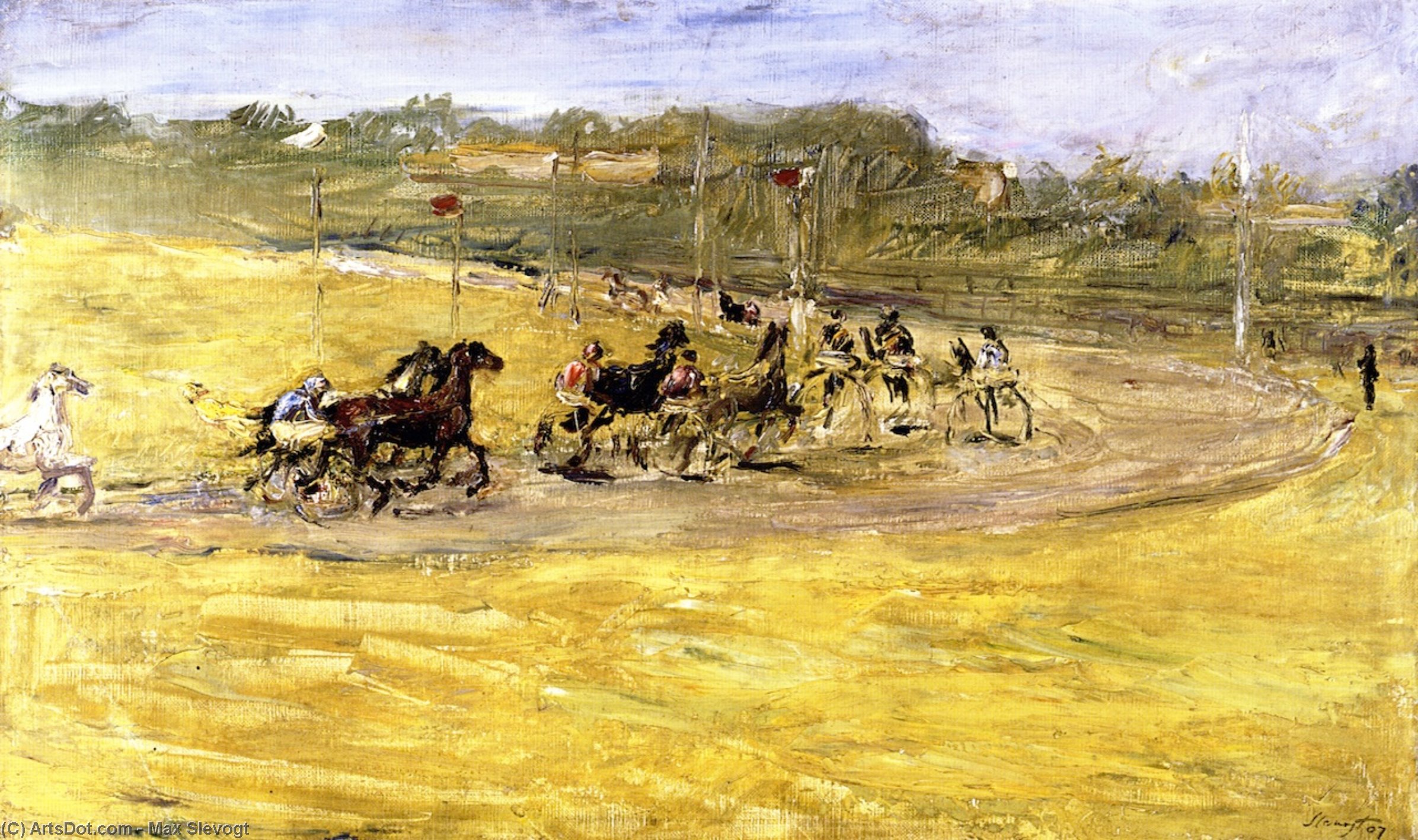 Wikioo.org - The Encyclopedia of Fine Arts - Painting, Artwork by Max Slevogt - Harness Racing