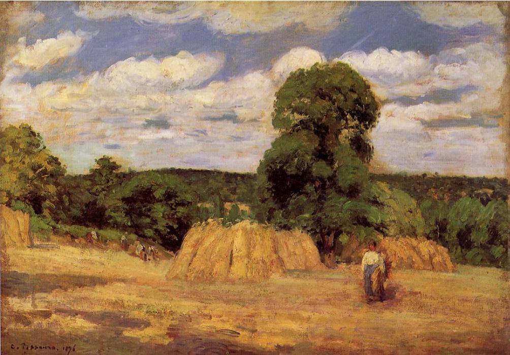 Wikioo.org – L'Encyclopédie des Beaux Arts - Peinture, Oeuvre de Camille Pissarro - La récolte à Montfoucault