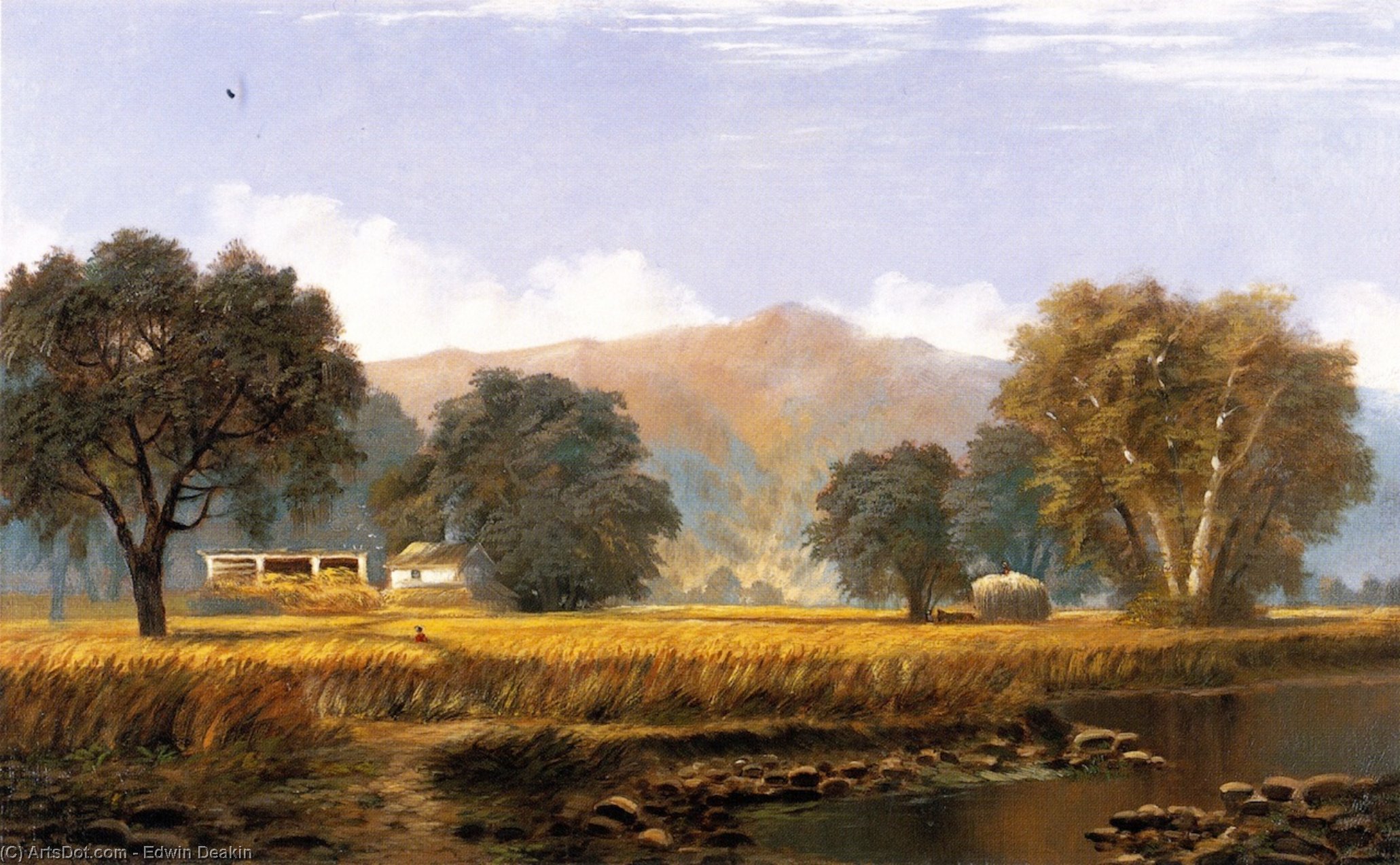Wikioo.org - The Encyclopedia of Fine Arts - Painting, Artwork by Edwin Deakin - Harvesting, Livermore Valley