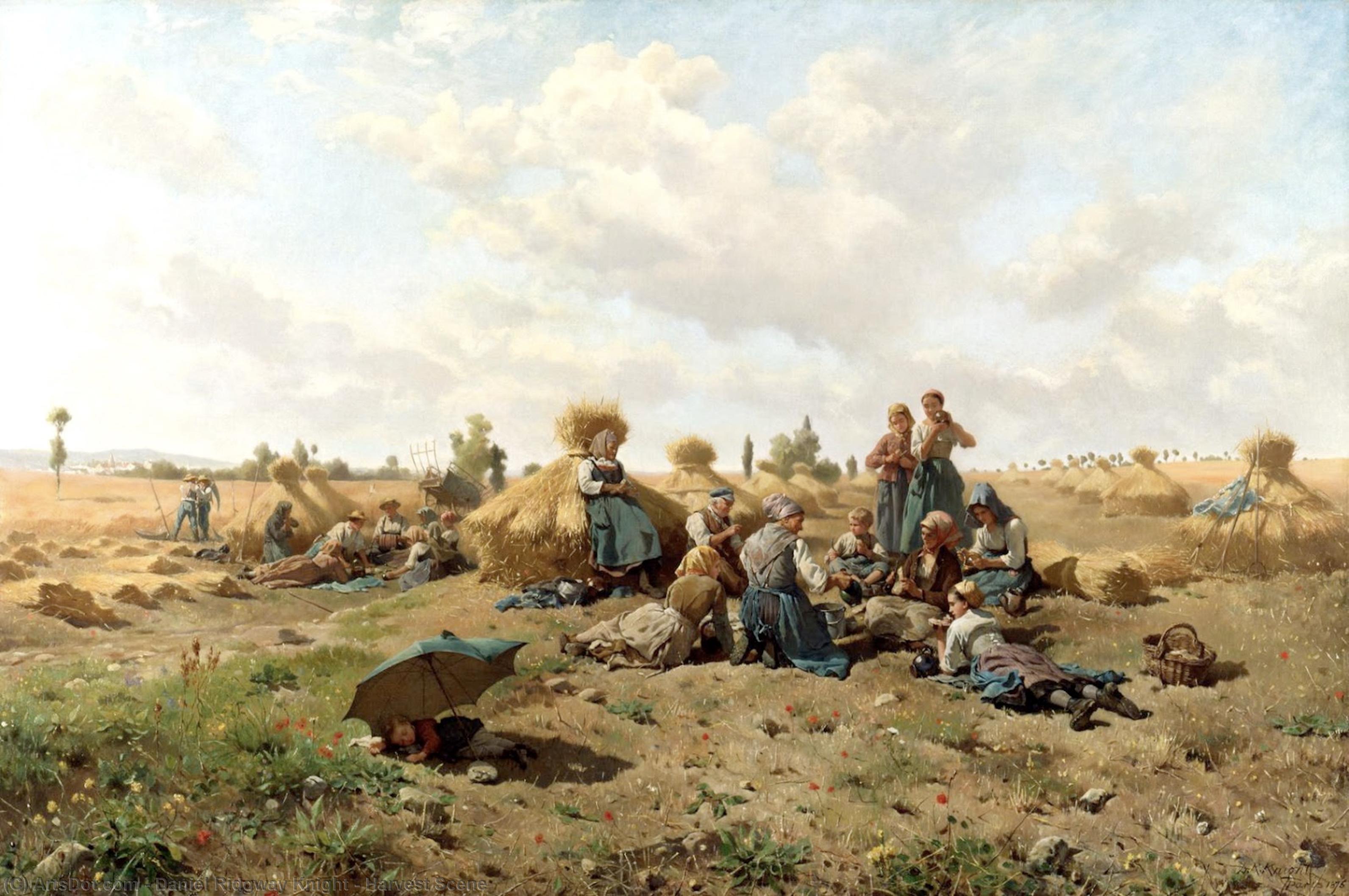 Wikioo.org - The Encyclopedia of Fine Arts - Painting, Artwork by Daniel Ridgway Knight - Harvest Scene