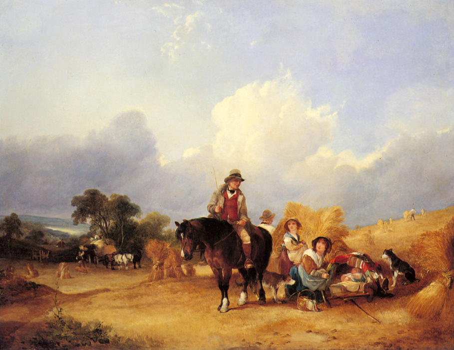 Wikioo.org - The Encyclopedia of Fine Arts - Painting, Artwork by William Shayer Senior - Harvest Time