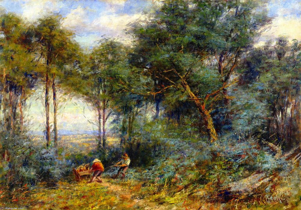 Wikioo.org - The Encyclopedia of Fine Arts - Painting, Artwork by Frederick Mccubbin - Hauling Rails for a Fence, Mount Macedon
