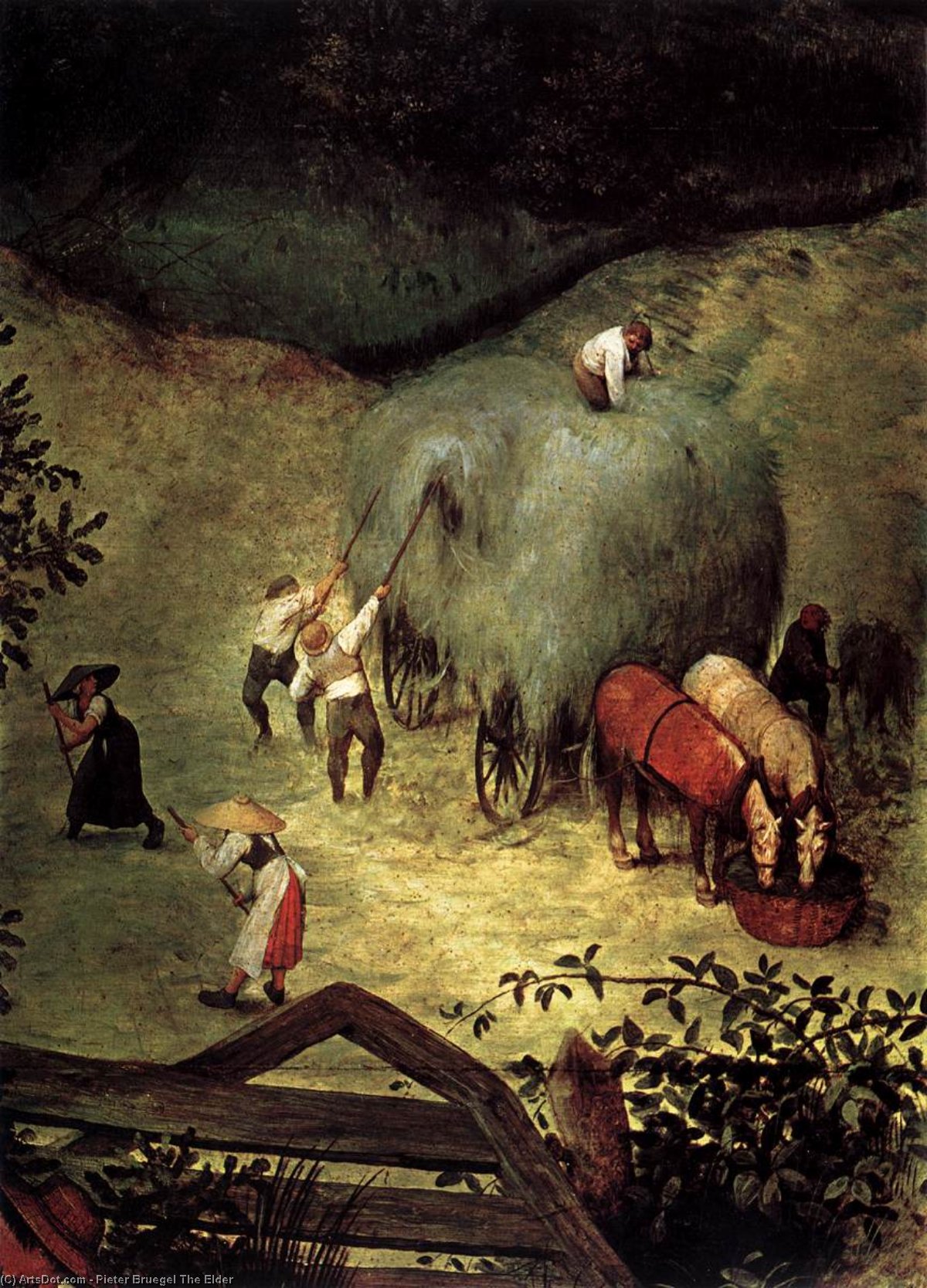 WikiOO.org - אנציקלופדיה לאמנויות יפות - ציור, יצירות אמנות Pieter Bruegel The Elder - Haymaking (detail)