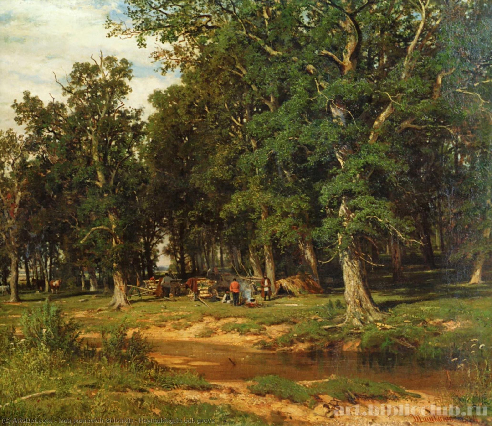 Wikioo.org - The Encyclopedia of Fine Arts - Painting, Artwork by Ivan Ivanovich Shishkin - Haymaking in oak grove