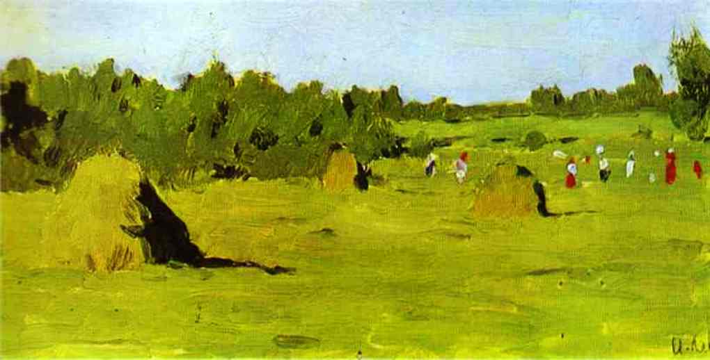 Wikioo.org - The Encyclopedia of Fine Arts - Painting, Artwork by Isaak Ilyich Levitan - Haymaking. Study