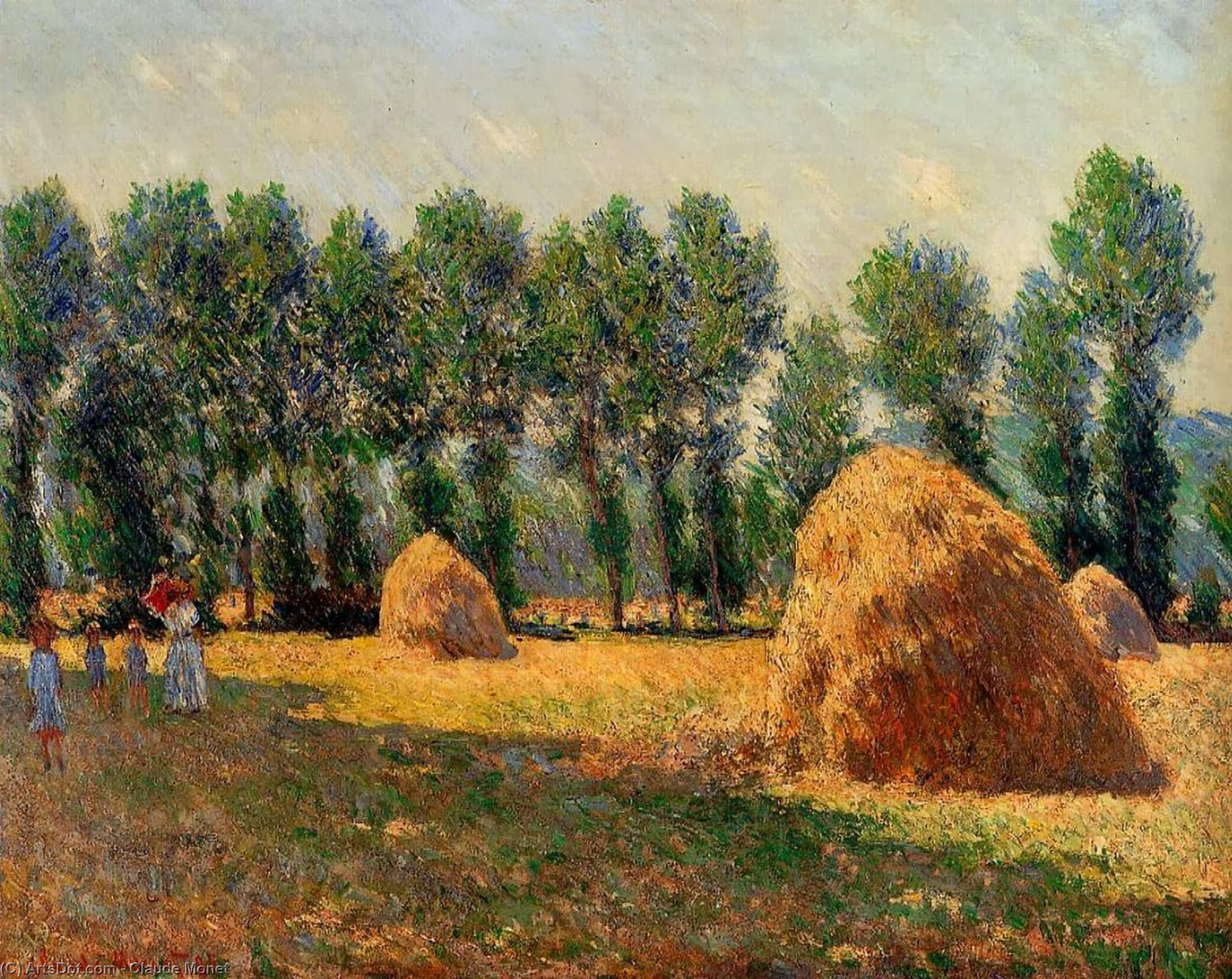 WikiOO.org - Encyclopedia of Fine Arts - Målning, konstverk Claude Monet - Haystacks at Giverny