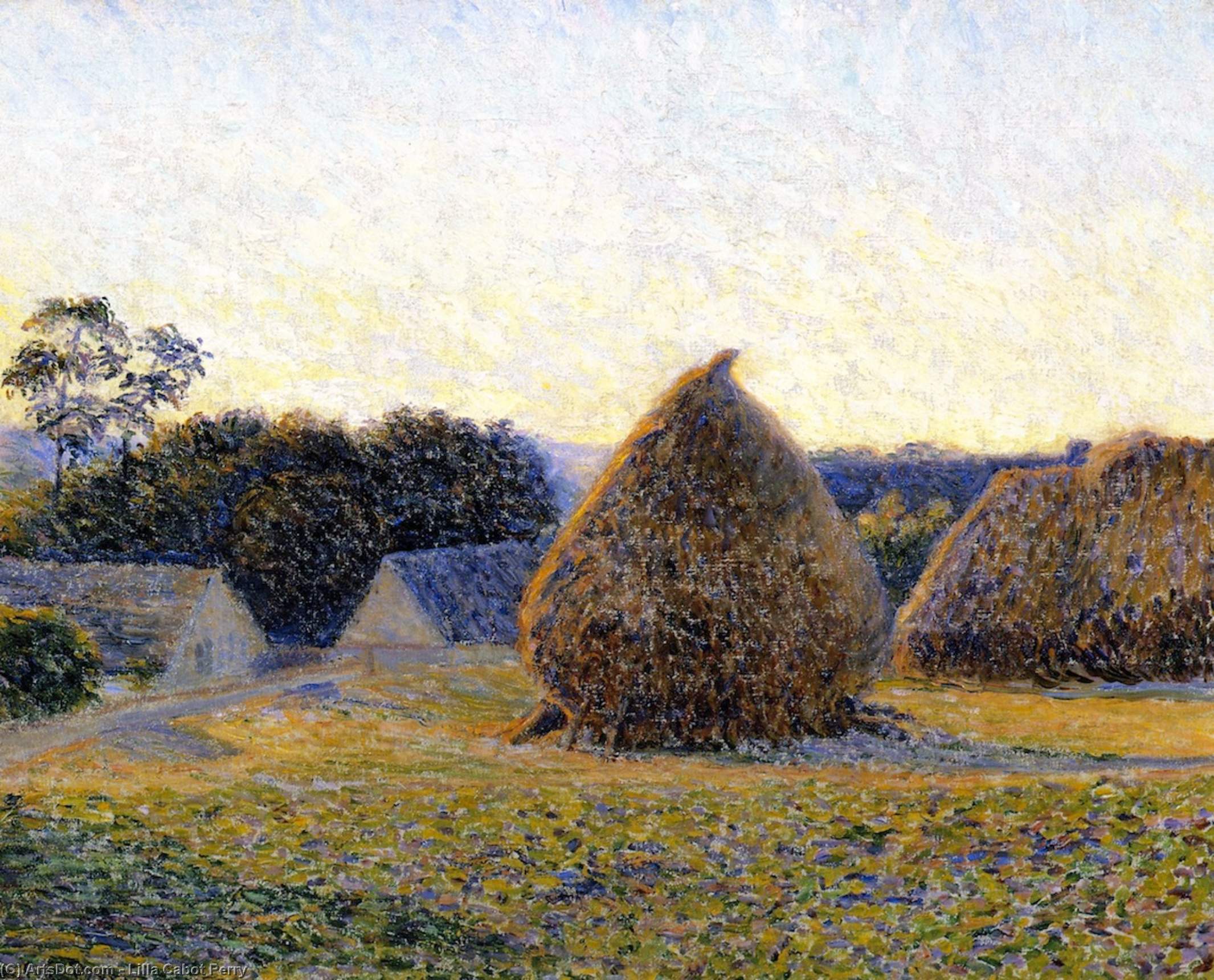 Wikioo.org - The Encyclopedia of Fine Arts - Painting, Artwork by Lilla Cabot Perry - Haystacks, Giverny