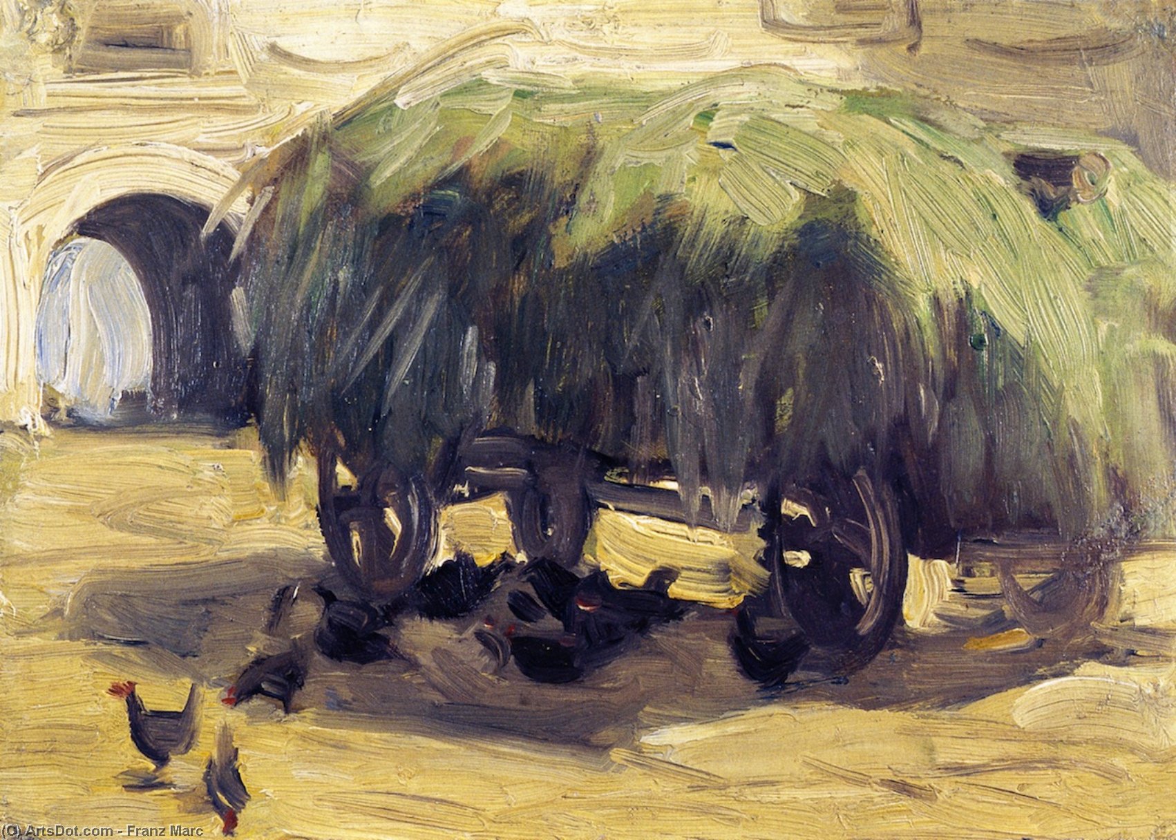 Wikioo.org - The Encyclopedia of Fine Arts - Painting, Artwork by Franz Marc - Hay Wagon