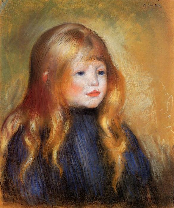 Wikioo.org - The Encyclopedia of Fine Arts - Painting, Artwork by Pierre-Auguste Renoir - Head of a Child (also known as Edmond Renoir)