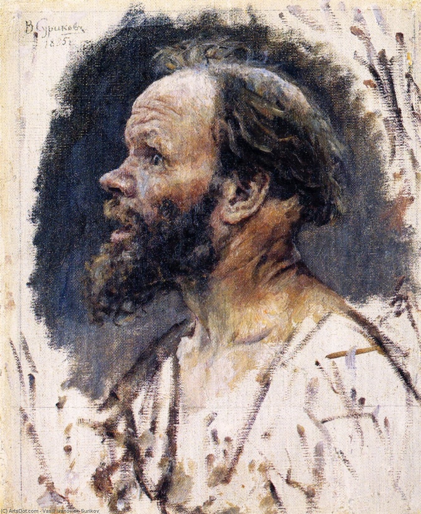 Wikioo.org - The Encyclopedia of Fine Arts - Painting, Artwork by Vasili Ivanovich Surikov - Head of a Fool