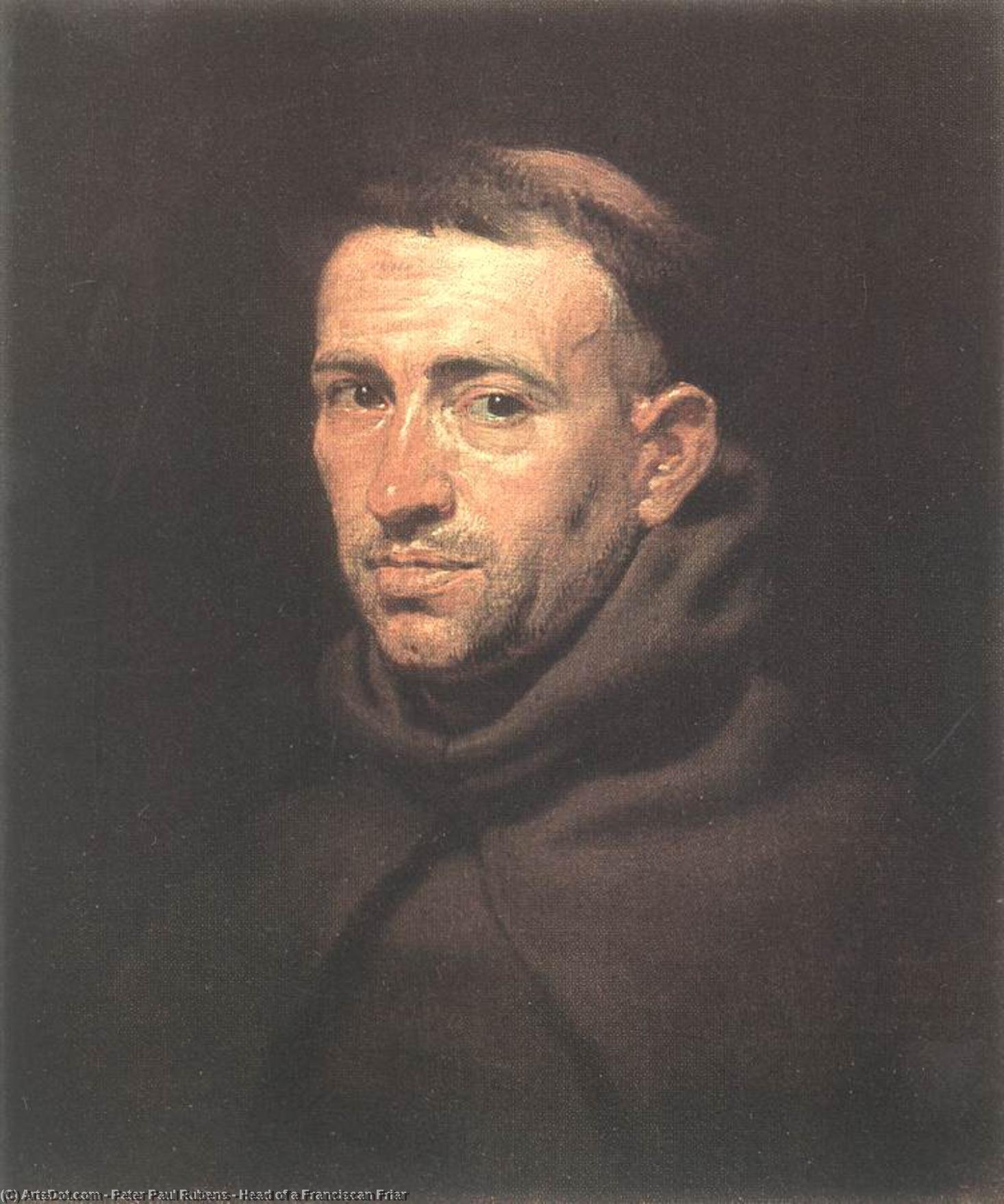 WikiOO.org - 백과 사전 - 회화, 삽화 Peter Paul Rubens - Head of a Franciscan Friar
