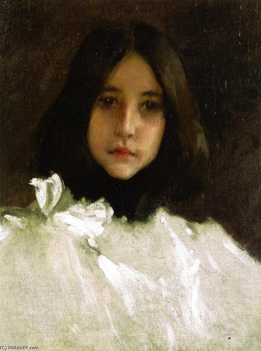 Wikioo.org - The Encyclopedia of Fine Arts - Painting, Artwork by William Merritt Chase - Head of a Girl (also known as The Artist's Daughter)