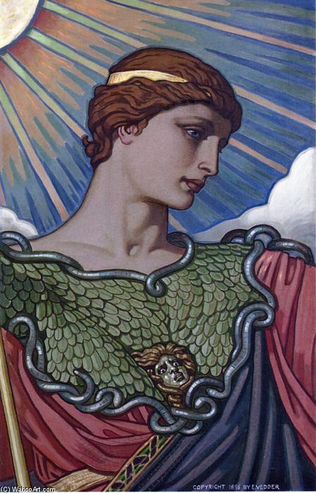 Wikioo.org - The Encyclopedia of Fine Arts - Painting, Artwork by Elihu Vedder - Head of Minerva