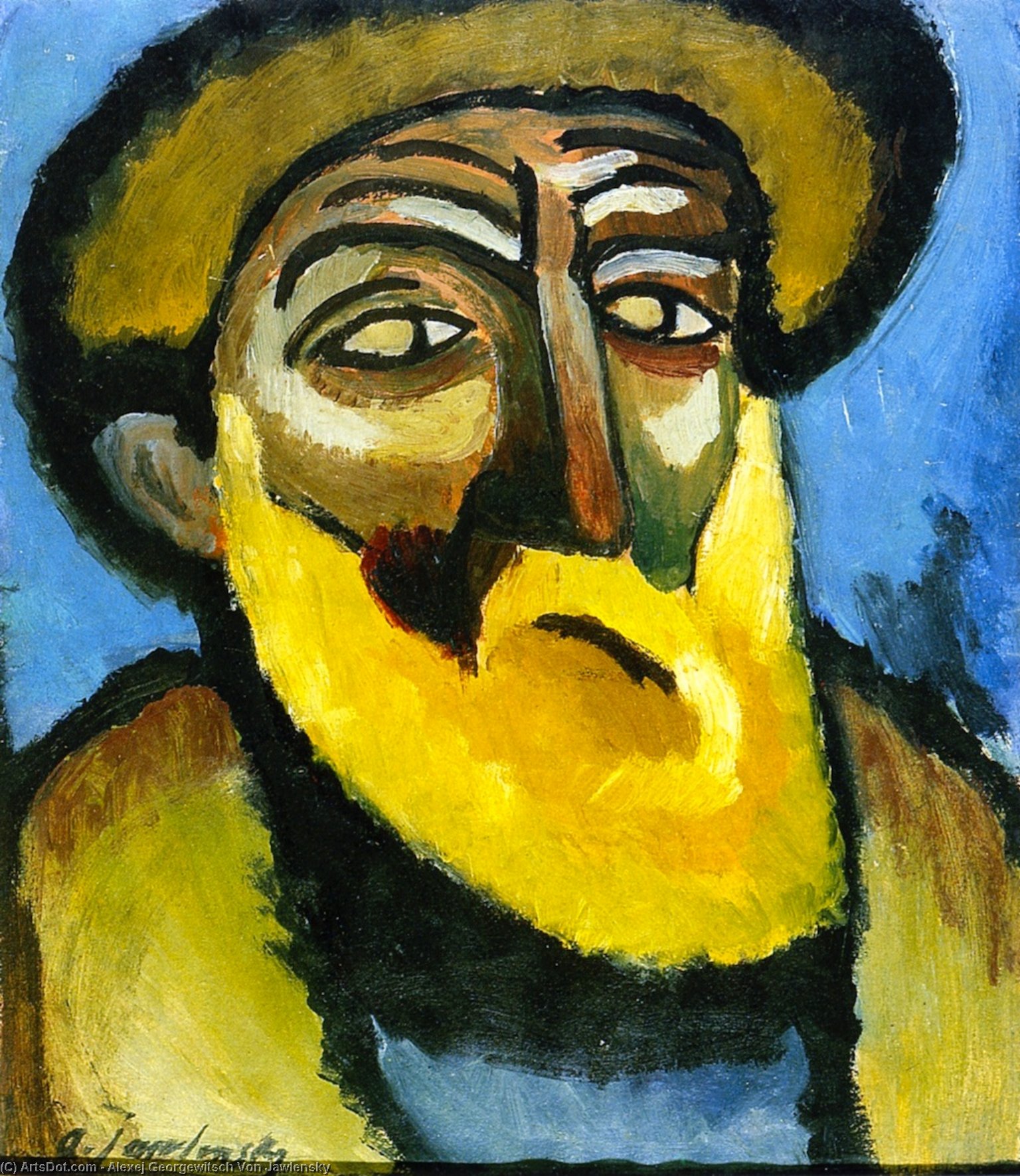 Wikioo.org - The Encyclopedia of Fine Arts - Painting, Artwork by Alexej Georgewitsch Von Jawlensky - Head of an Old Man with Beard