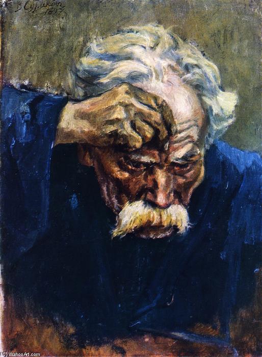 Wikioo.org - The Encyclopedia of Fine Arts - Painting, Artwork by Vasili Ivanovich Surikov - Head of an Old Soldier