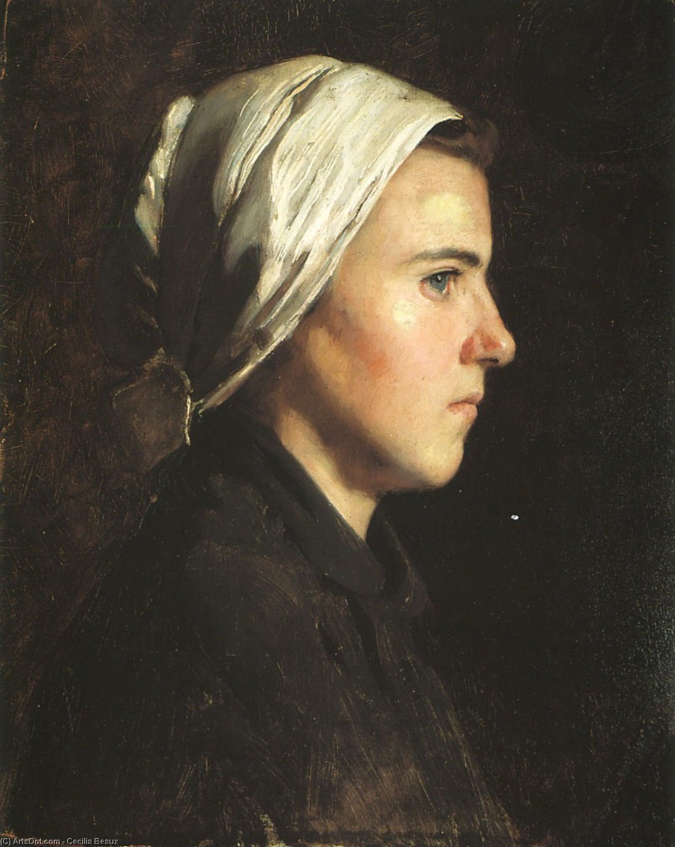 Wikioo.org - The Encyclopedia of Fine Arts - Painting, Artwork by Cecilia Beaux - Head of a Woman