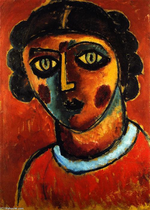 Wikioo.org - The Encyclopedia of Fine Arts - Painting, Artwork by Alexej Georgewitsch Von Jawlensky - Head of a Woman