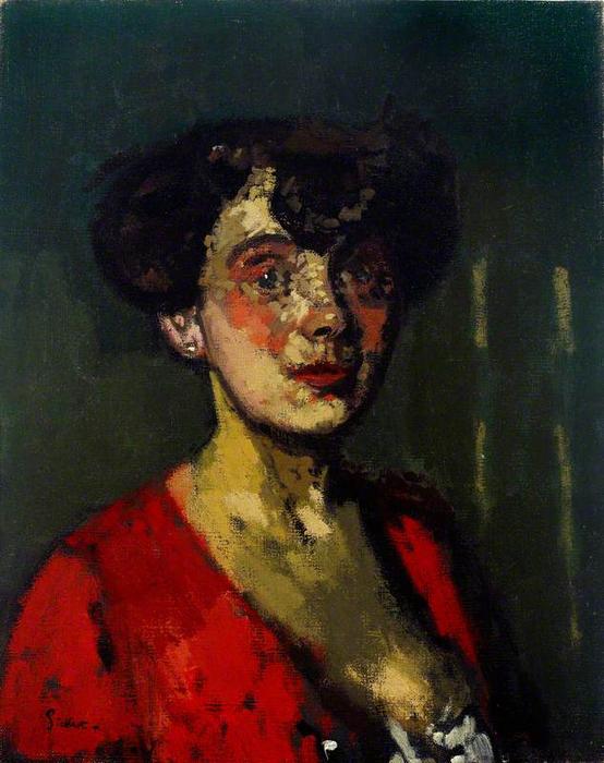 Wikioo.org - The Encyclopedia of Fine Arts - Painting, Artwork by Walter Richard Sickert - Head of a Woman (also known as The Belgian Cocotte)