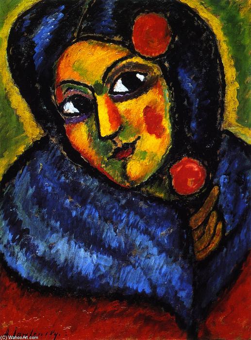 Wikioo.org - The Encyclopedia of Fine Arts - Painting, Artwork by Alexej Georgewitsch Von Jawlensky - Head of a Woman - Ballerina